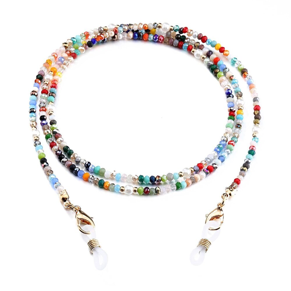 4612 Mask Lanyard Eyeglasses Chain Healing Crystal Beaded Sunglasses Chains